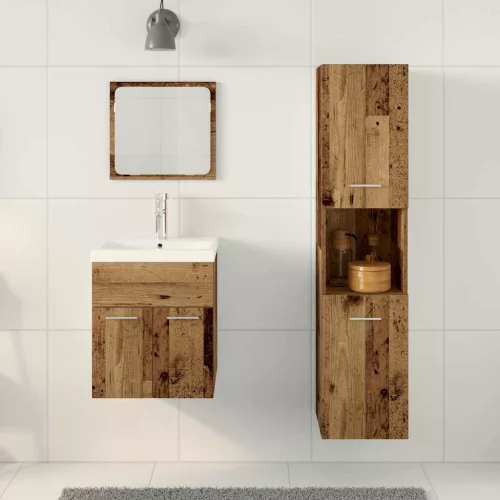 Fürdőszoba bútor szett 4 pcs Öreg fa 41 x 38.5 x 46 cm Faanyag