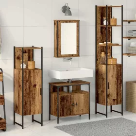   Fürdőszoba bútor szett 4 pcs Régi fa 33 x 33 x 185.5 cm Faanyag
