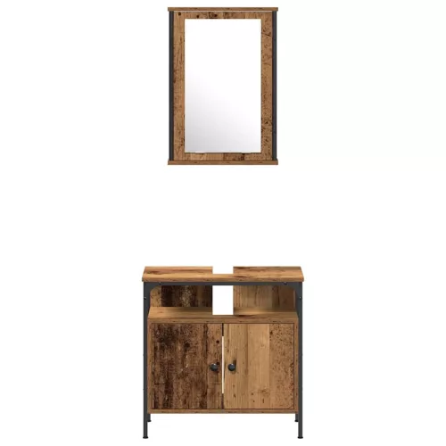 Fürdőszoba bútor szett 4 pcs Régi fa 33 x 33 x 185.5 cm Faanyag