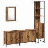 Fürdőszoba bútor szett 4 pcs Barna 33 x 33 x 185.5 cm Faanyag