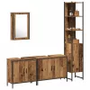 Fürdőszoba bútor szett 4 pcs Barna 33 x 33 x 185.5 cm Faanyag