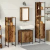 Fürdőszoba bútor szett 4 pcs Barna 33 x 33 x 185.5 cm Faanyag
