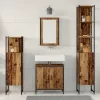 Fürdőszoba bútor szett 4 pcs Barna 33 x 33 x 185.5 cm Faanyag