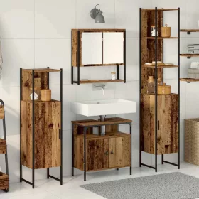   Fürdőszoba bútor szett 4 pcs Régi fa 33 x 33 x 185.5 cm Faanyag