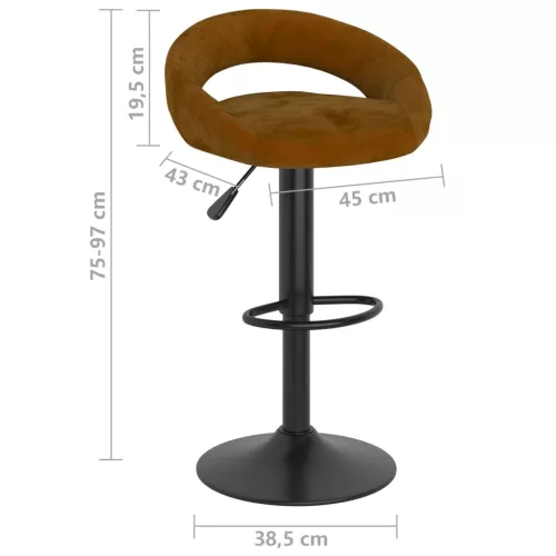 2 db barna bársony bárszék