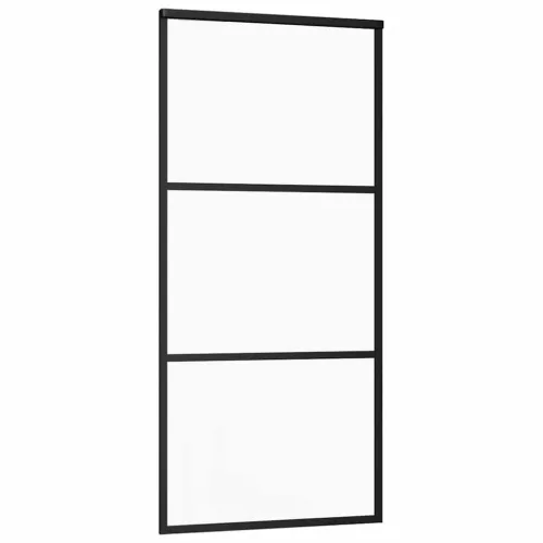 ESG üveg és alumínium tolóajtó fémszerelvény-szettel 76x205 cm