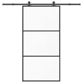Tolóajtó vasalatokkal 102x205 cm ESG üveg&alumínium