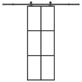   ESG üveg és alumínium tolóajtó fémszerelvény-szettel 76x205 cm