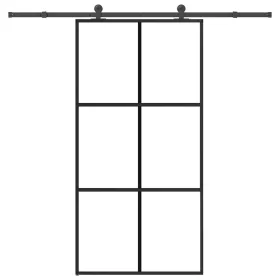 Tolóajtó vasalatokkal 102x205 cm ESG üveg&alumínium