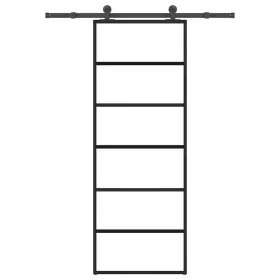   ESG üveg és alumínium tolóajtó fémszerelvény-szettel 76x205 cm