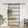 Tolóajtó vasalatokkal 102x205 cm ESG üveg&alumínium