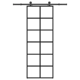   ESG üveg és alumínium tolóajtó fémszerelvény-szettel 76x205 cm