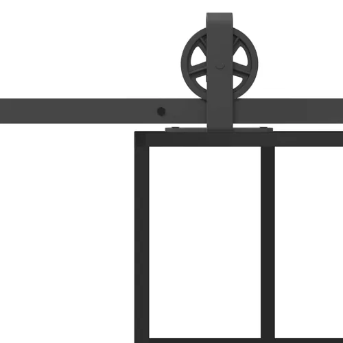 Tolóajtó vasalatokkal 102x205 cm ESG üveg&alumínium