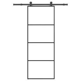   ESG üveg és alumínium tolóajtó fémszerelvény-szettel 76x205 cm