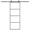 ESG üveg és alumínium tolóajtó fémszerelvény-szettel 76x205 cm