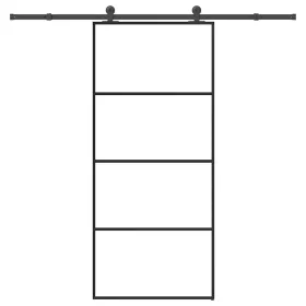   ESG üveg és alumínium tolóajtó fémszerelvény-szettel 90x205 cm