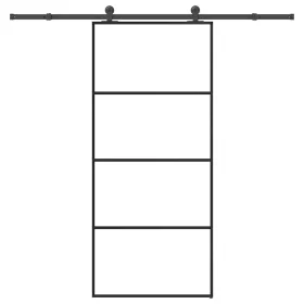   ESG üveg és alumínium tolóajtó fémszerelvény-szettel 90x205 cm