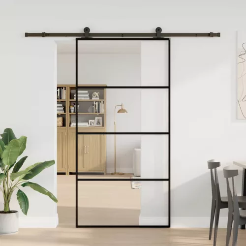 ESG üveg-alumínium tolóajtó fémszerelvény-szettel 102,5x205 cm