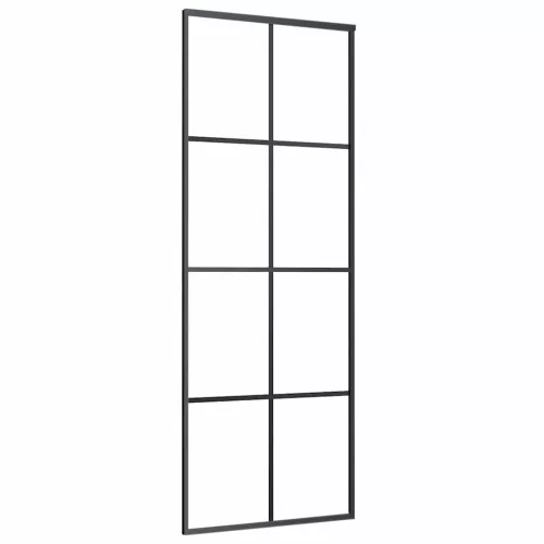 ESG üveg és alumínium tolóajtó fémszerelvény-szettel 76x205 cm