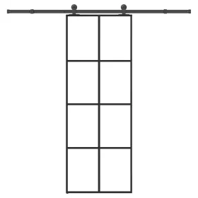   ESG üveg és alumínium tolóajtó fémszerelvény-szettel 76x205 cm