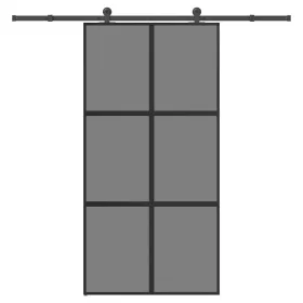Tolóajtó vasalatokkal 102,5x205 cm edzett üveg&Alumínium