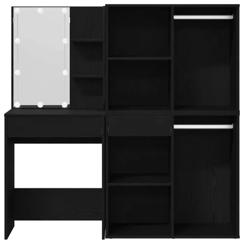 LED Fésülködő Asztal Musta tammi 140 x 40 x 140 cm Faanyag