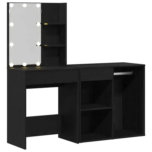 LED Fésülködő Asztal Musta tammi 140 x 40 x 140 cm Faanyag