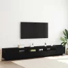 TV szekrény 3 pcs Fekete 260 x 35 x 40 cm Faanyag