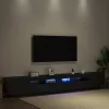 TV szekrény 3 pcs Fekete 260 x 35 x 40 cm Faanyag