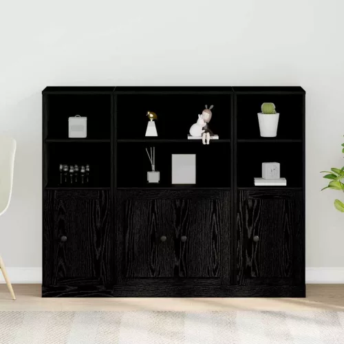 Felső szekrény Fekete tölgy 132 x 35.5 x 103.5 cm Faanyag