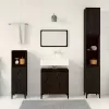 Fürdőszoba bútor szett 3 pcs Fekete 30 x 30 x 180 cm Faanyag