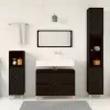 Fürdőszoba bútor szett 3 pcs Fekete 30 x 30 x 180 cm Faanyag
