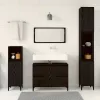 Fürdőszoba bútor szett 3 pcs Fekete 30 x 30 x 180 cm Faanyag