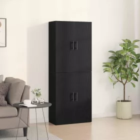 Fali szekrény 2 pcs Musta tammi 69.5 x 34 x 90 cm Faanyag