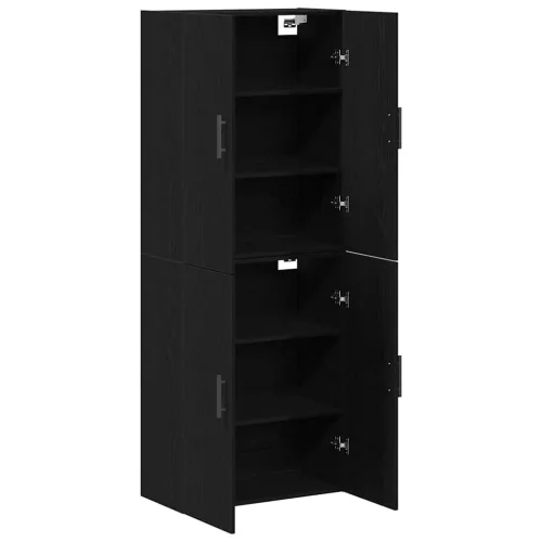 Fali szekrény 2 pcs Musta tammi 69.5 x 34 x 90 cm Faanyag