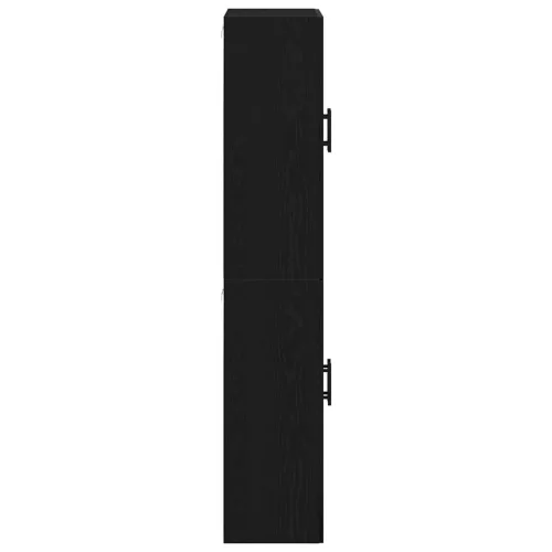 Fali szekrény 2 pcs Musta tammi 69.5 x 34 x 90 cm Faanyag