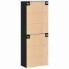 Fali szekrény 2 pcs Musta tammi 69.5 x 34 x 90 cm Faanyag