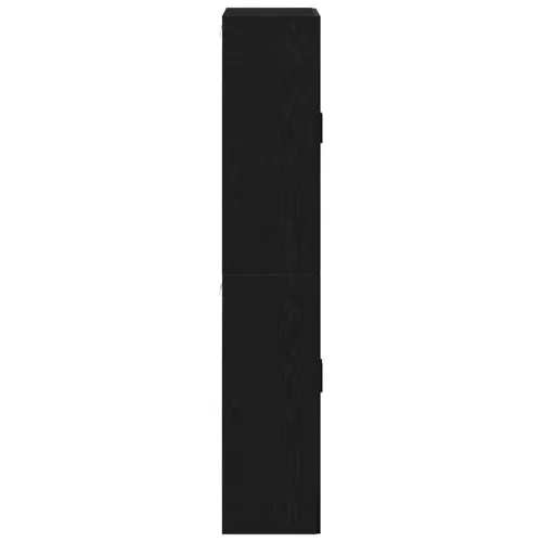 Fali szekrény 2 pcs Musta tammi 69.5 x 34 x 90 cm Faanyag