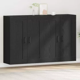 Fali Szekrények 2 pcs Musta tammi 69,5 x 34 x 90 cm Faanyag