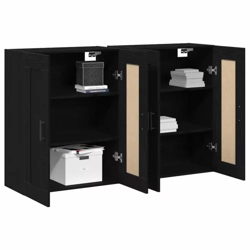Fali Szekrények 2 pcs Musta tammi 69,5 x 34 x 90 cm Faanyag