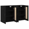 Fali Szekrények 2 pcs Musta tammi 69,5 x 34 x 90 cm Faanyag