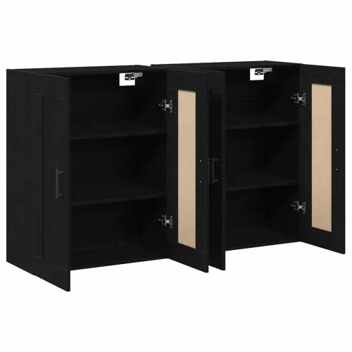 Fali Szekrények 2 pcs Musta tammi 69,5 x 34 x 90 cm Faanyag
