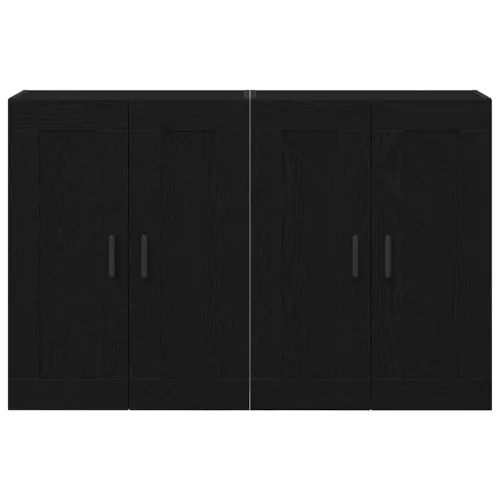 Fali Szekrények 2 pcs Musta tammi 69,5 x 34 x 90 cm Faanyag