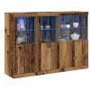 Széf LED -es lámpákkal Régi fa 142,5 x 37 x 100 cm Faanyag