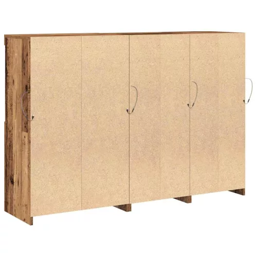 Széf LED -es lámpákkal Régi fa 142,5 x 37 x 100 cm Faanyag