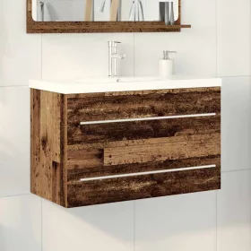   Mosdókagylós szekrény fiókkal 2 pcs Régi fa 80 x 38.5 x 48 cm