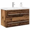 Mosdókagylós szekrény fiókkal 2 pcs Régi fa 80 x 38.5 x 48 cm