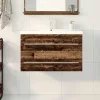 Mosdókagylós szekrény fiókkal 2 pcs Régi fa 80 x 38.5 x 48 cm