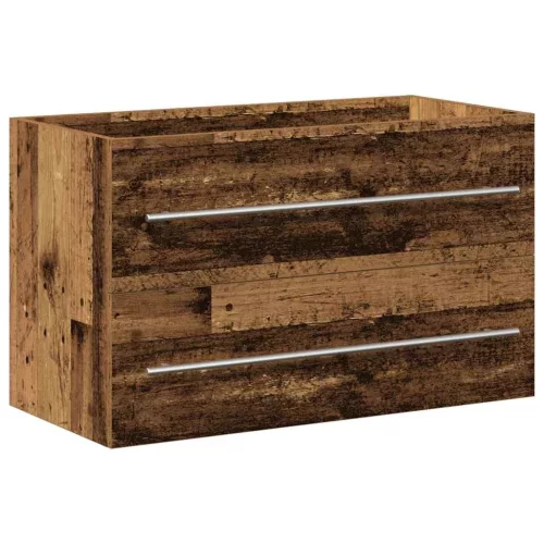 Mosdókagylós szekrény fiókkal 2 pcs Régi fa 80 x 38.5 x 48 cm