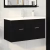 Mosdókagyló szekrény Fekete tölgy 90 x 38.5 x 46 cm Faanyag